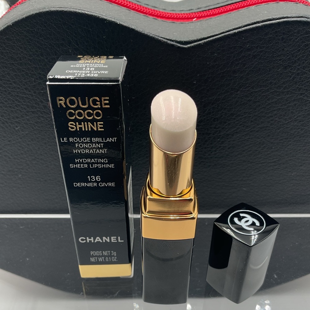 CHANEL Rouge Coco Shine Lipstick in 136 Dernier Givre - BNIB & Discontinued - Picture 2 of 10